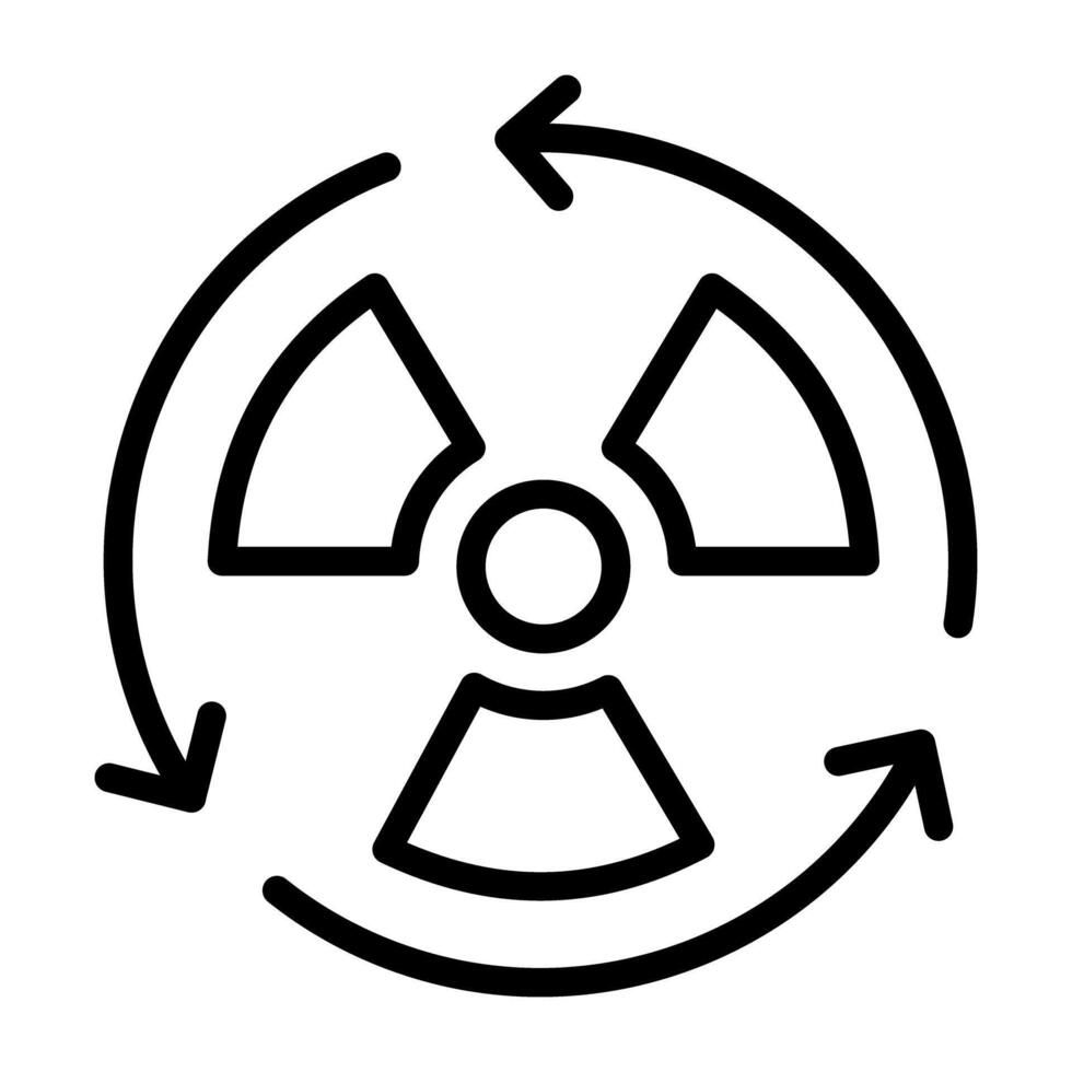 editierbar linear Design von Strahlung recyceln Symbol vektor