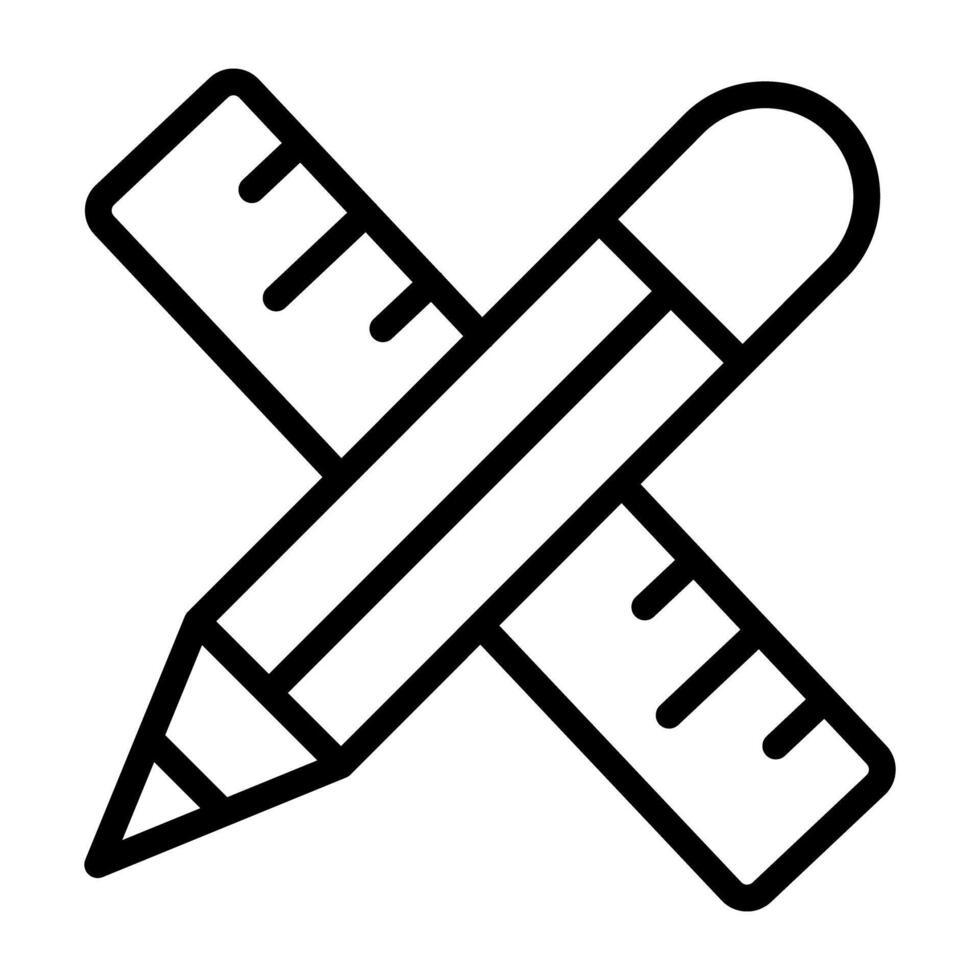 Rahmen mit Bleistift, Symbol von Schreibwaren vektor