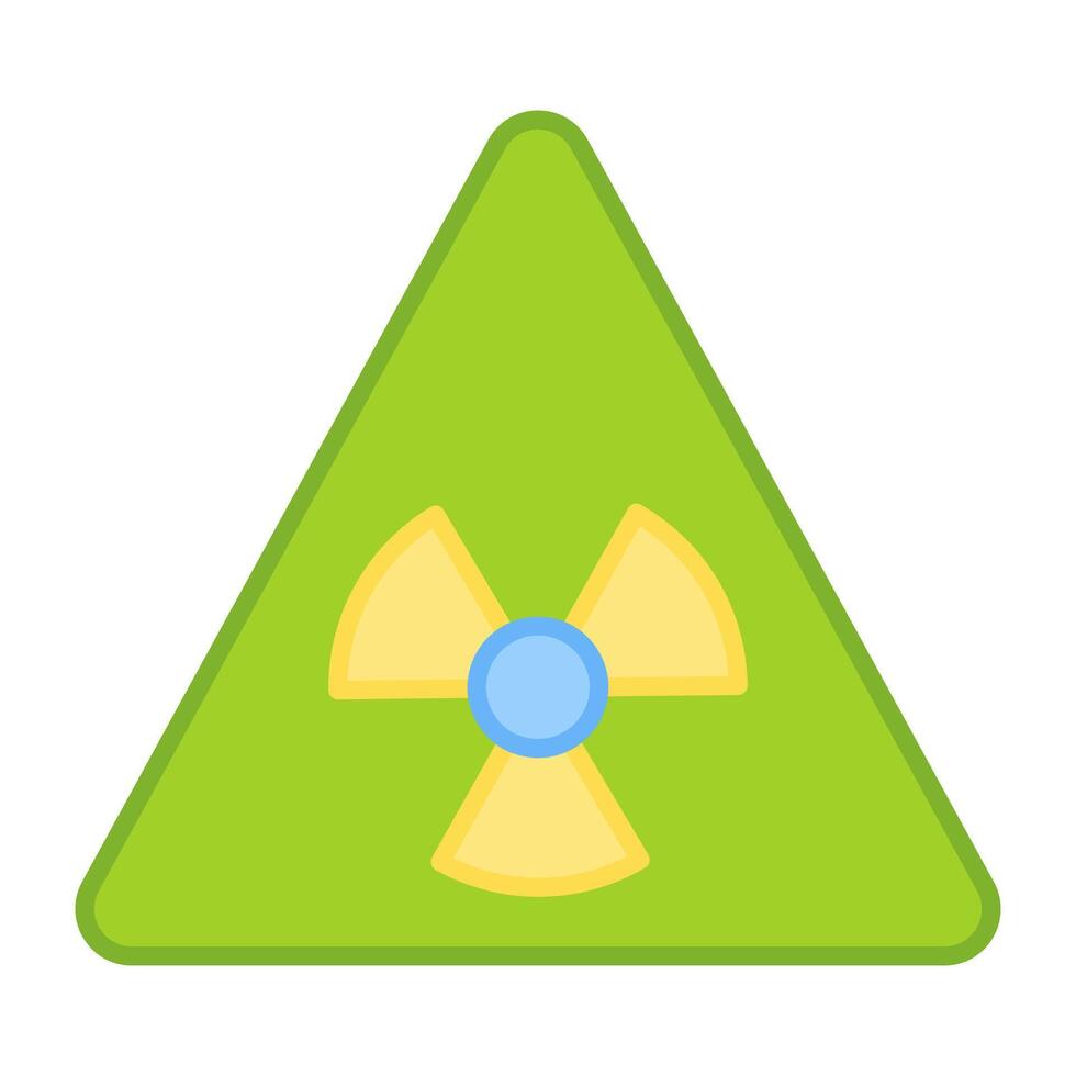 en platt design, ikon av radioaktiv varning vektor