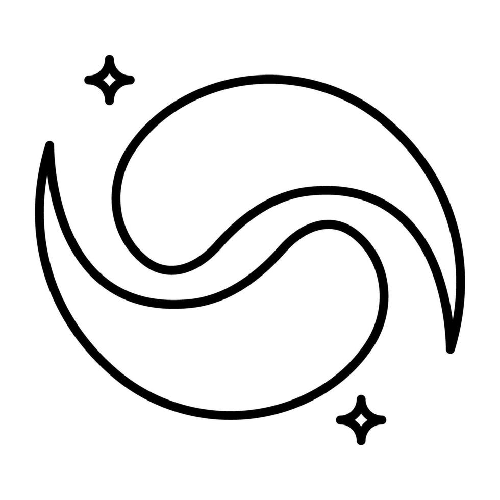 en glyf design, ikon av galax vektor