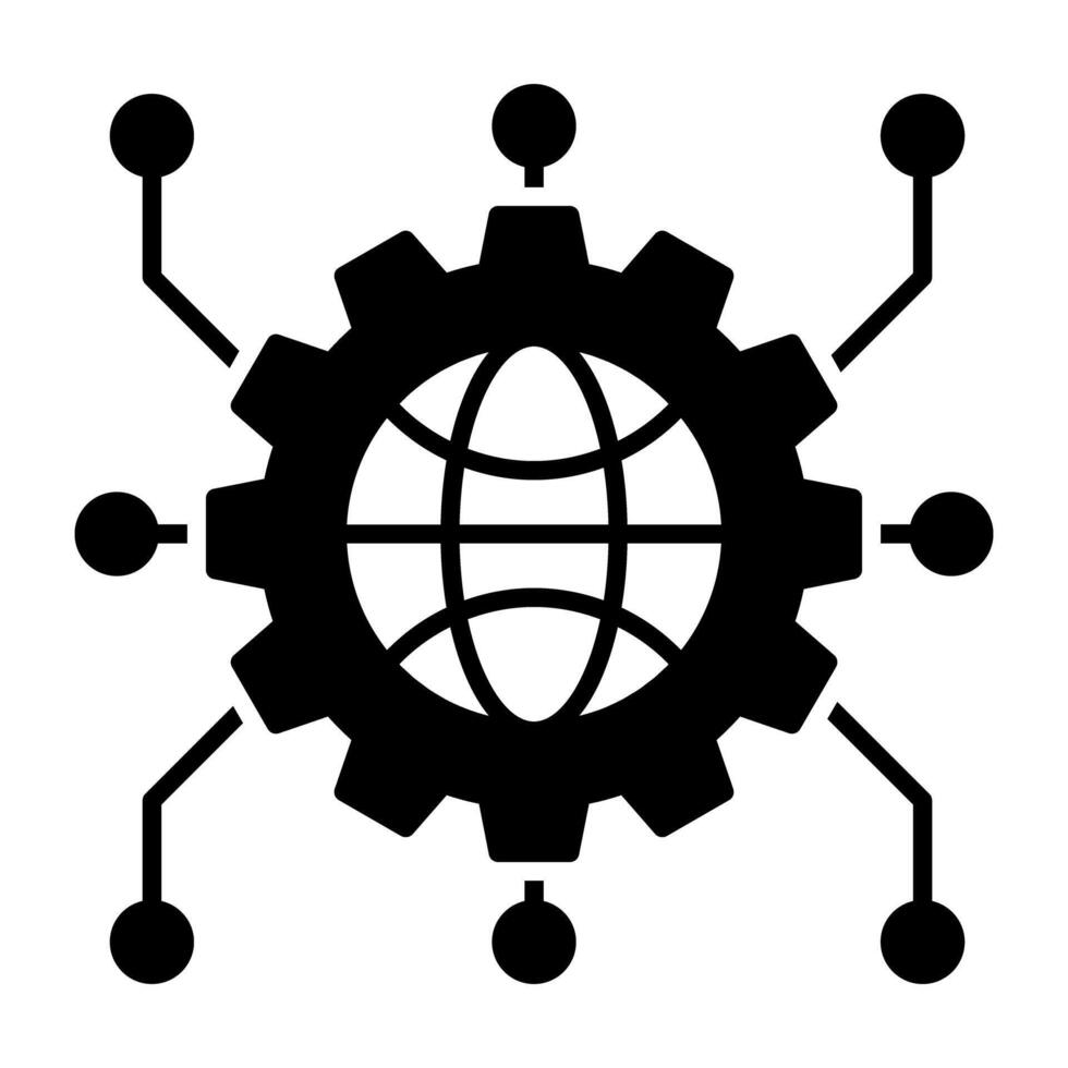 ein eben Design, Symbol von global Verwaltung vektor