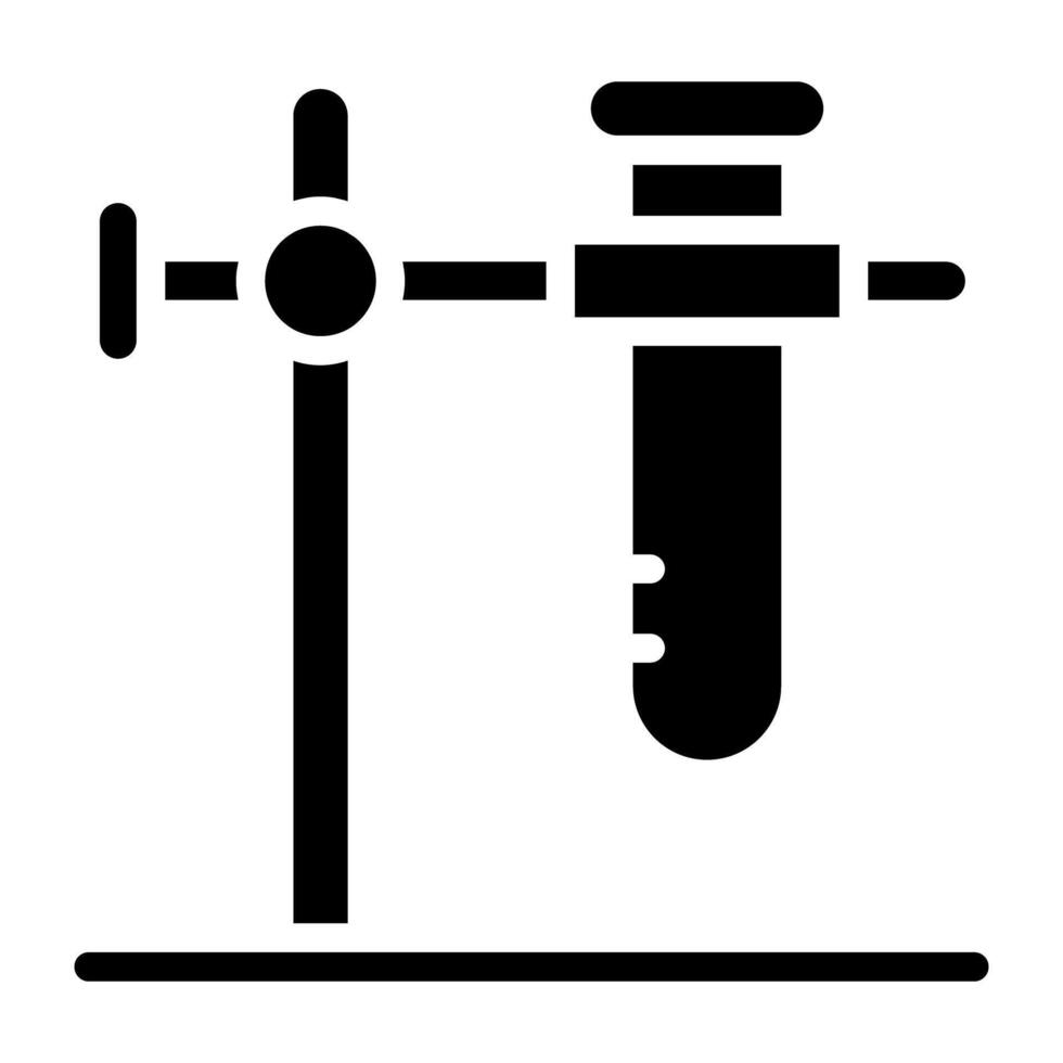glyf design av kemisk experimentera, retort stå ikon vektor