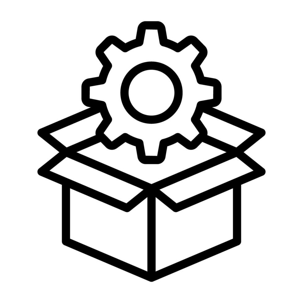 redskap med låda, ikon av seo paket vektor