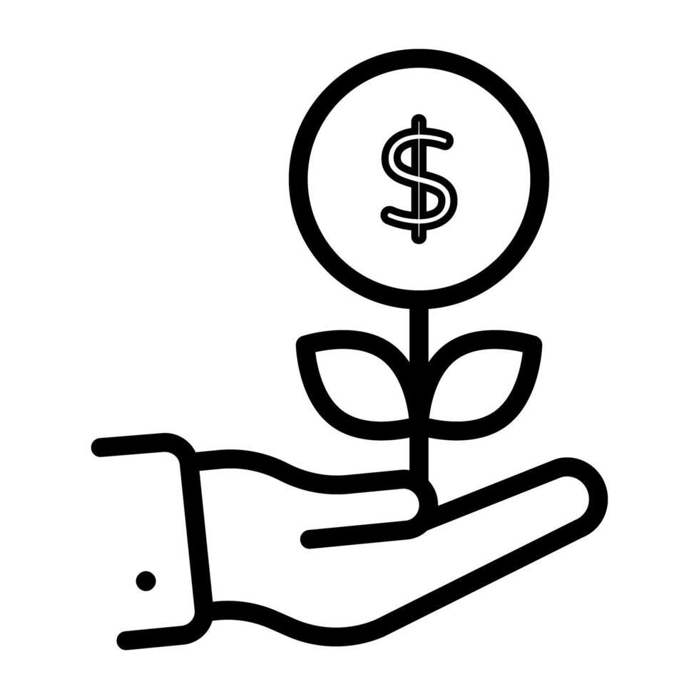 dollar växt ikon, begrepp av pengar tillväxt vektor