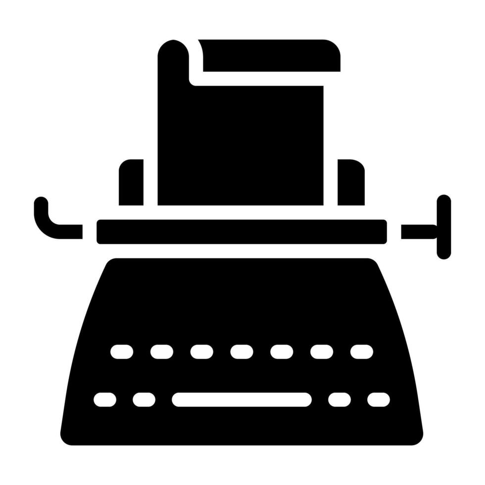 en skriver maskin ikon, vektor design av skrivmaskin