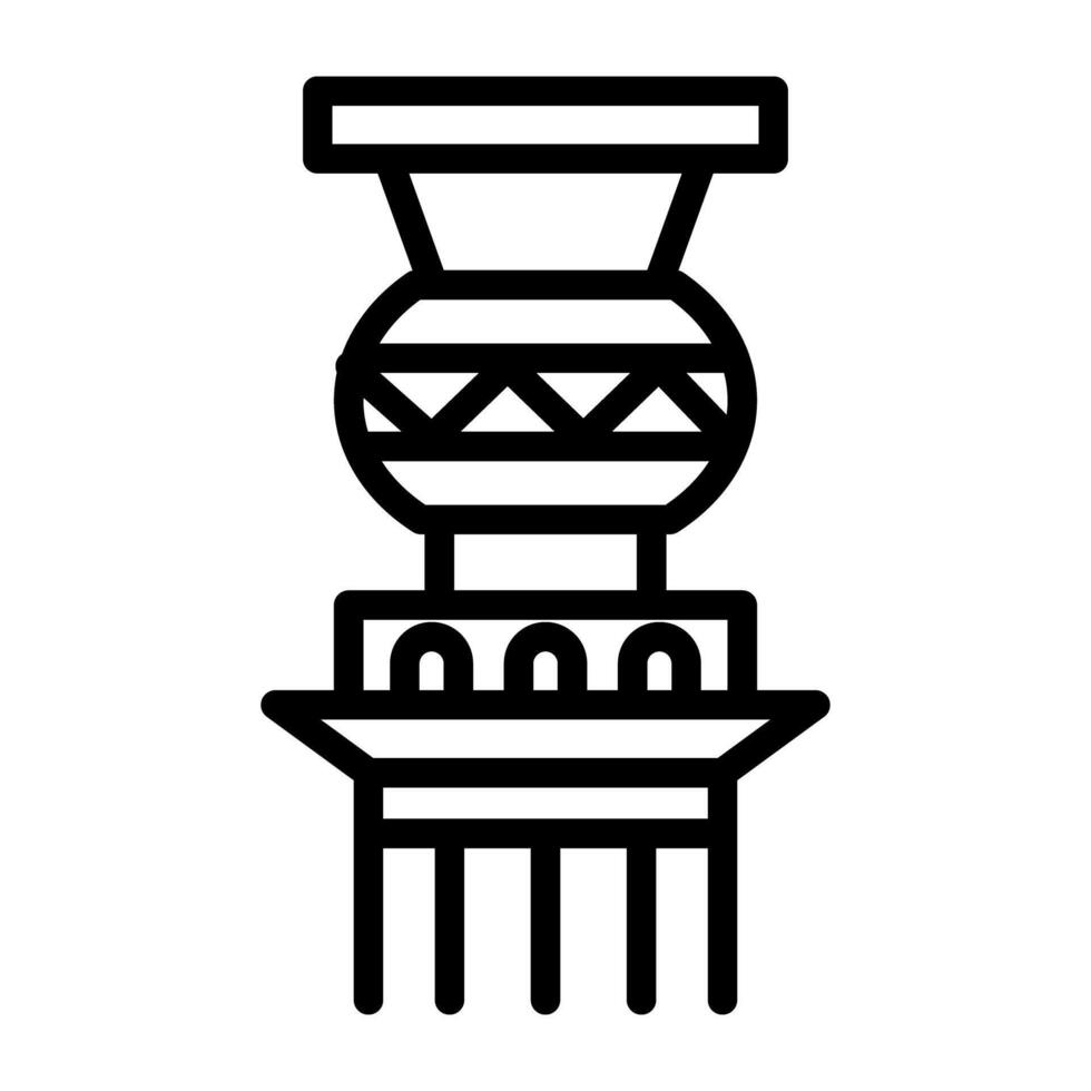redigerbar linjär design ikon av kolumn byggnad vektor
