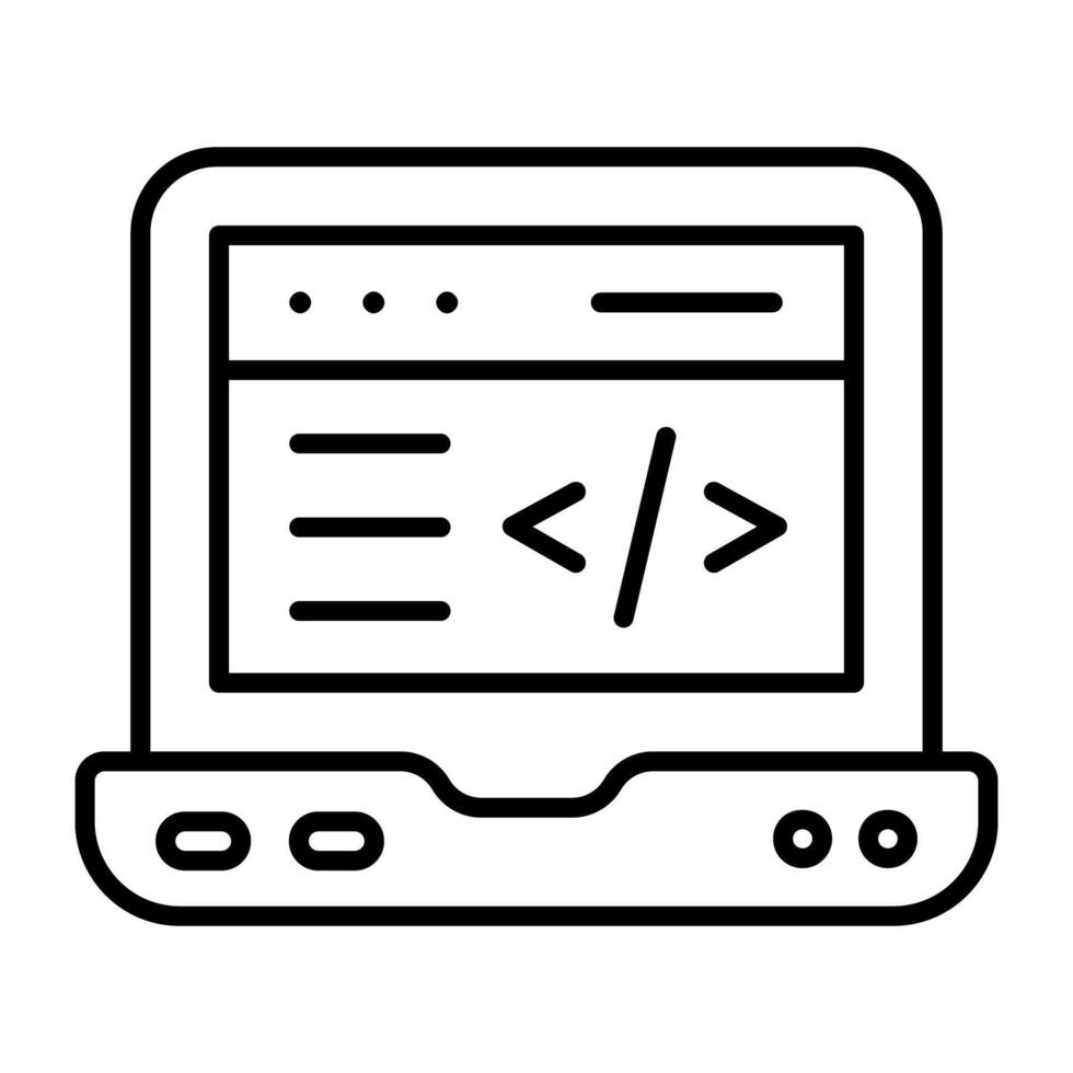 en linjär design, ikon av webb programmering vektor