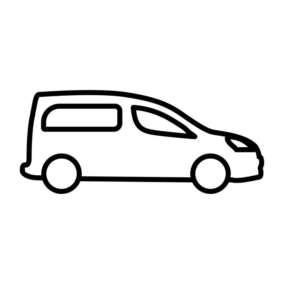 minibil, linjär design av privat transport vektor