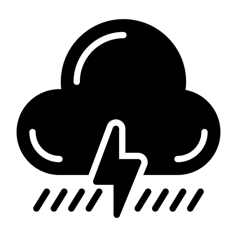 moln med bult, ikon av moln storm vektor