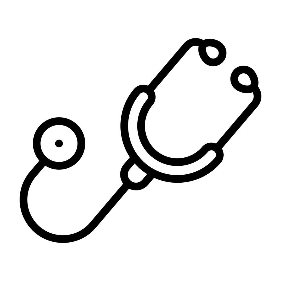 medicinsk instrument ikon, vektor design av stetoskop
