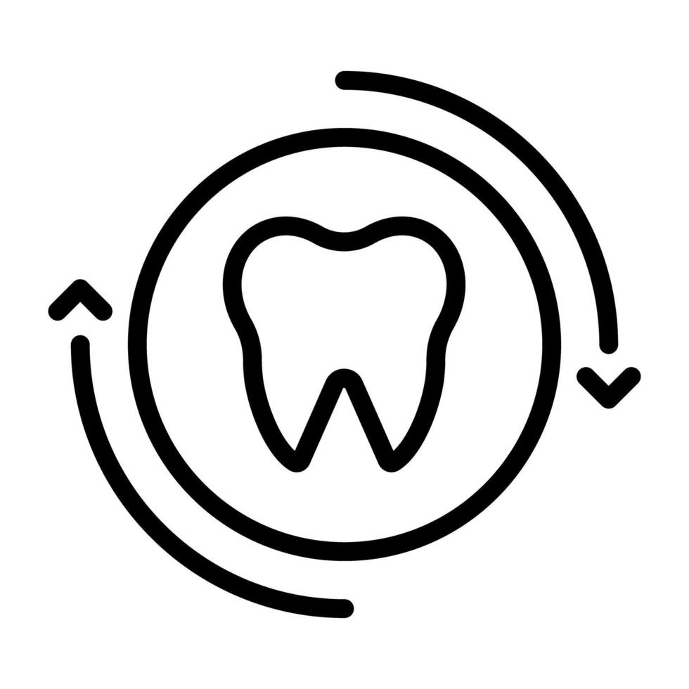 tand med utbyte pilar, tand ersättning ikon vektor