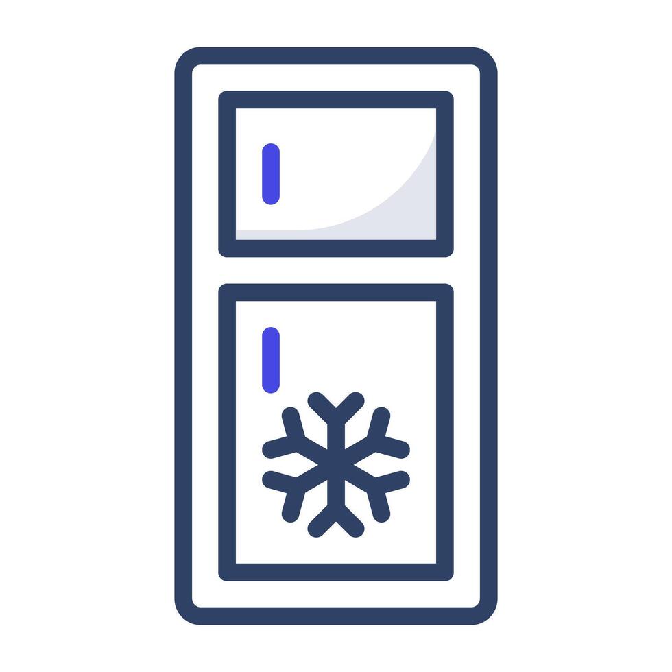Symbol von Kühlschrank, ein Gliederung Design vektor