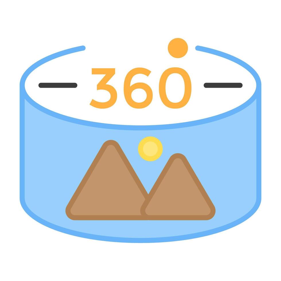 en platt design ikon av 360 grad Foto vektor