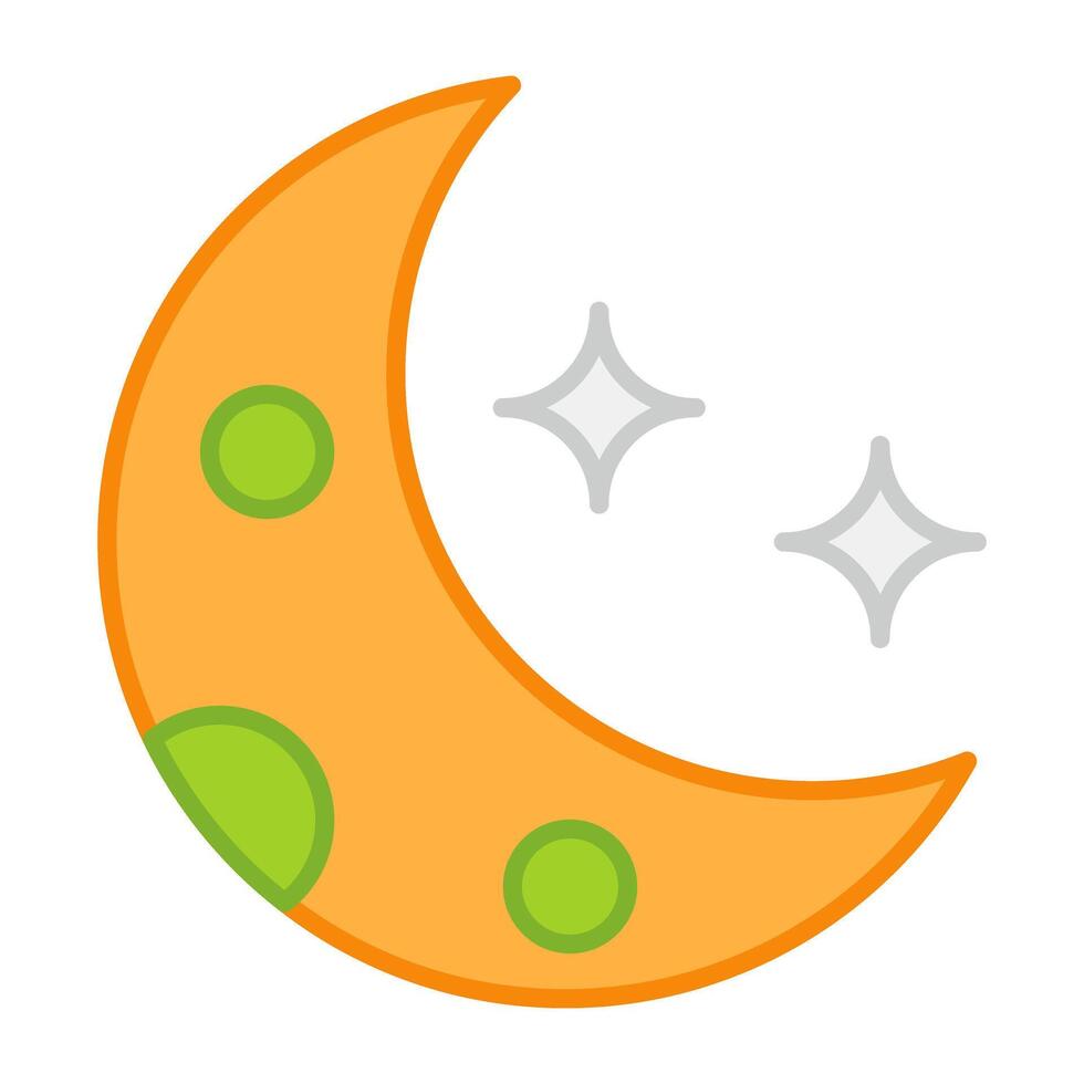 en platt design, ikon av måne vektor