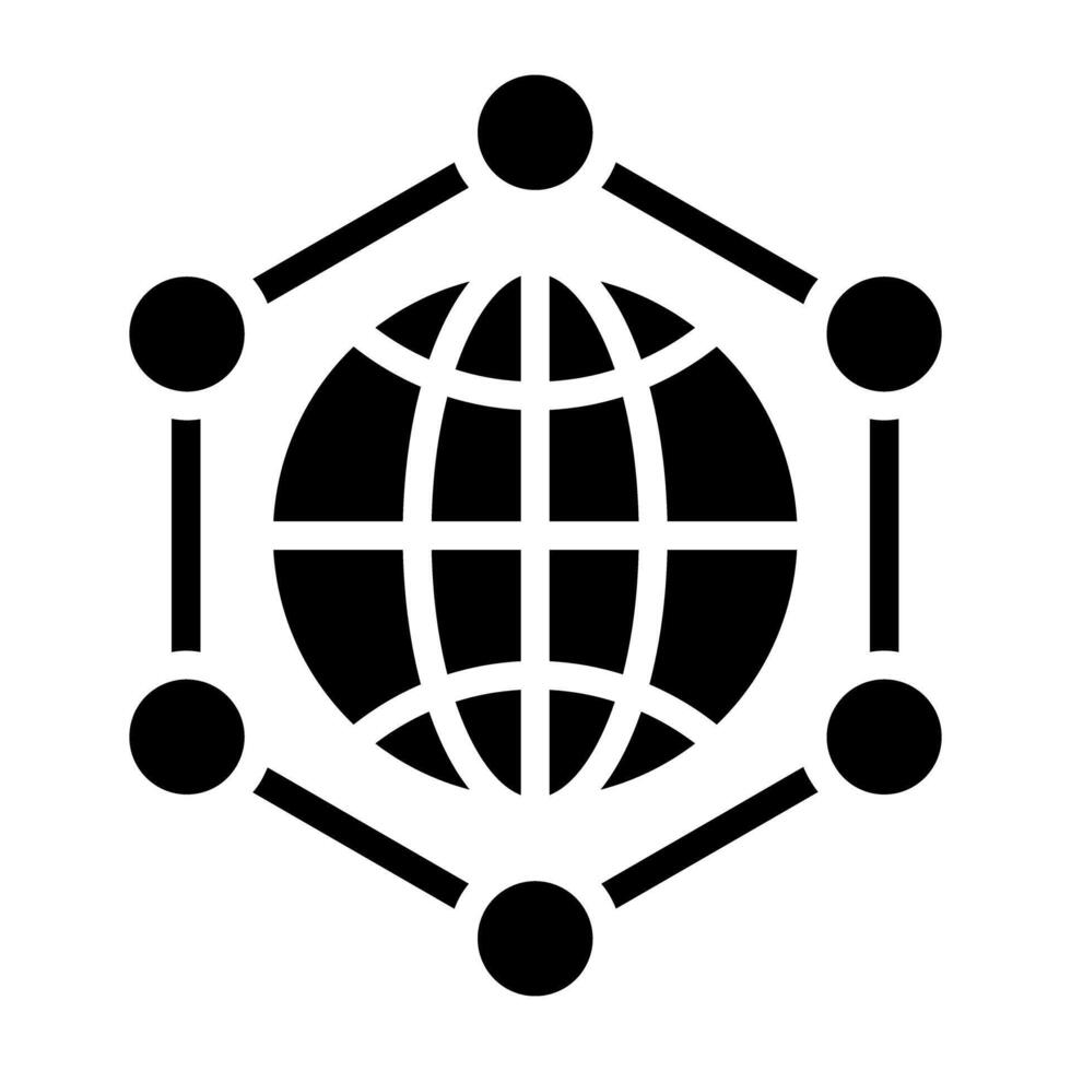 solide Design, Symbol von global Netzwerk vektor
