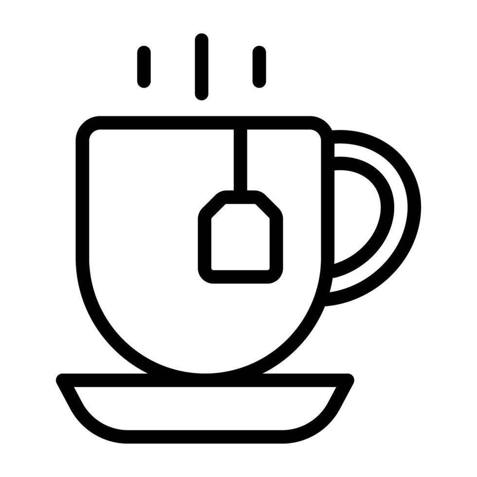 ein Gliederung Design, Symbol von Tee Tasse vektor