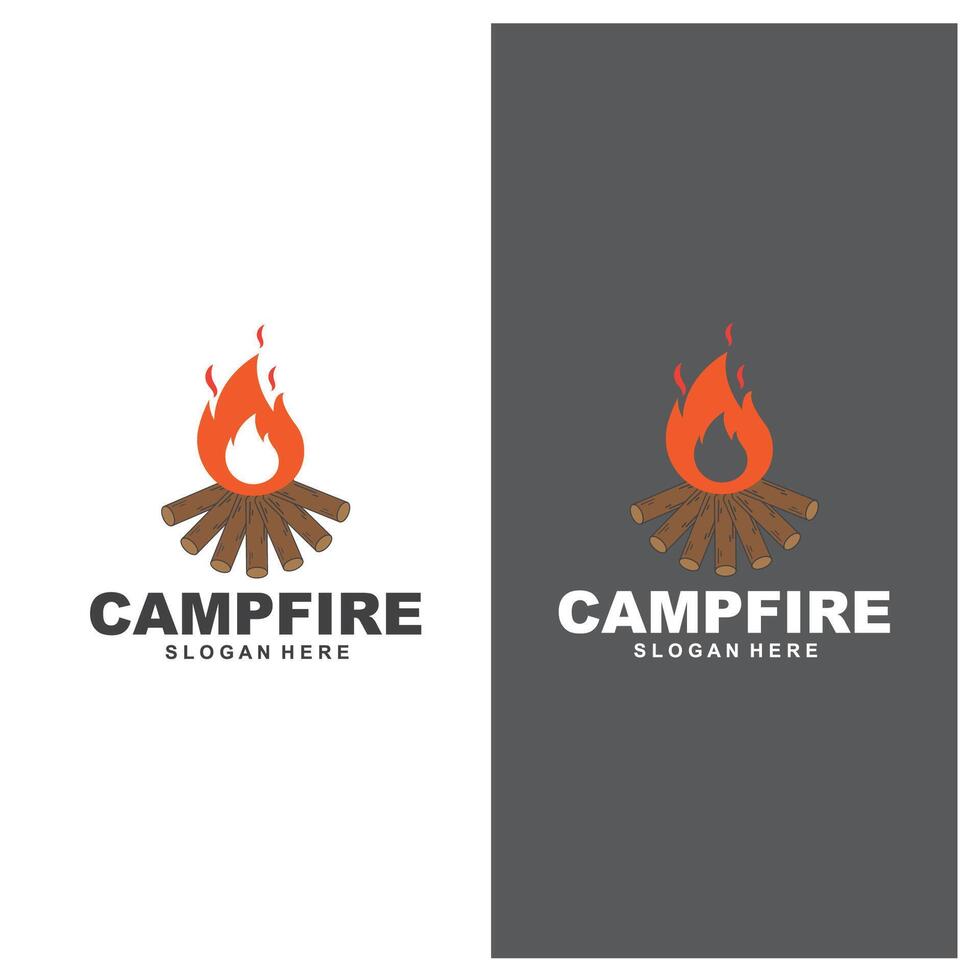 Lagerfeuer-Logo-Design-Vektor-Vorlage vektor