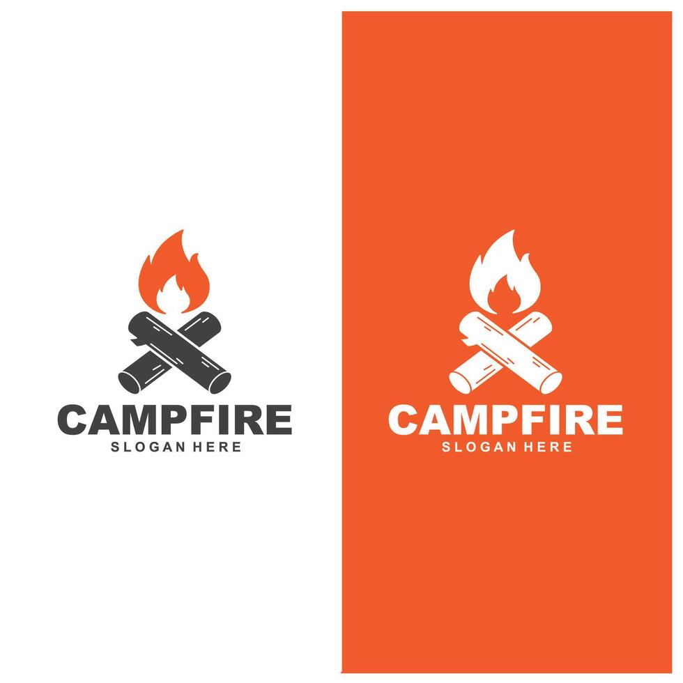 Lagerfeuer-Logo-Design-Vektor-Vorlage vektor