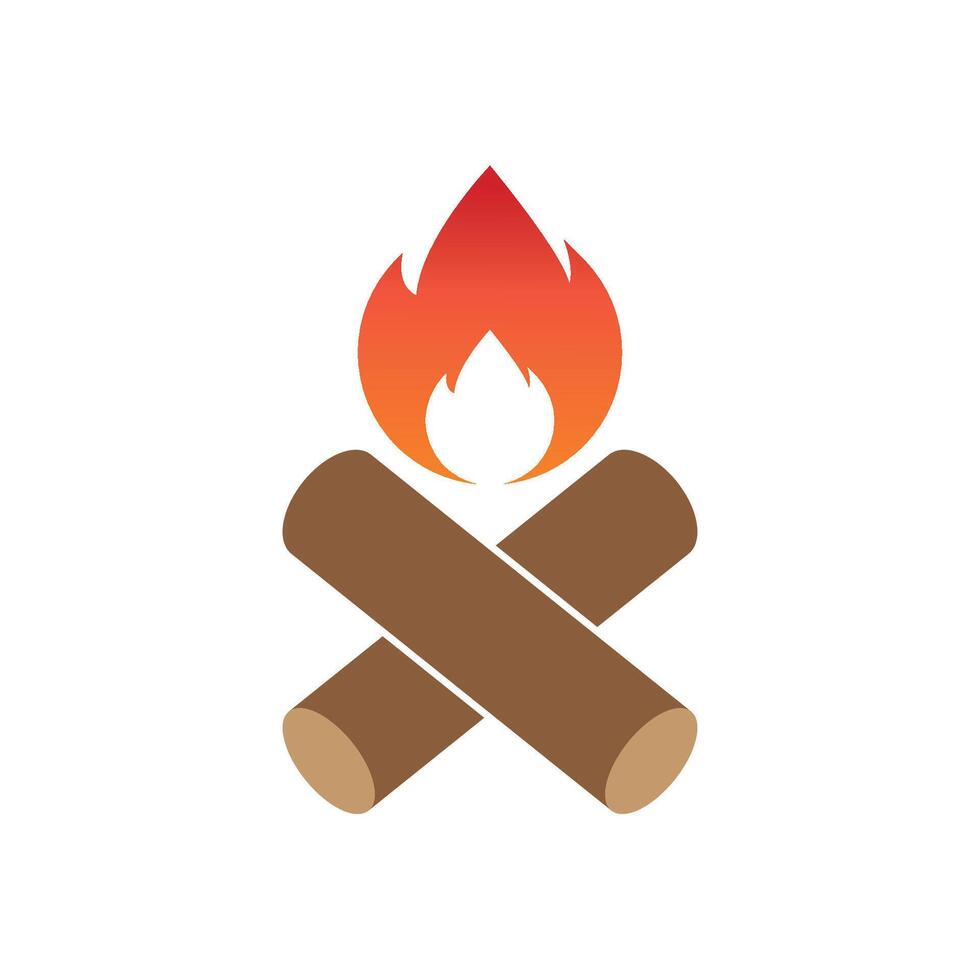 Lagerfeuer-Logo-Design-Vektor-Vorlage vektor