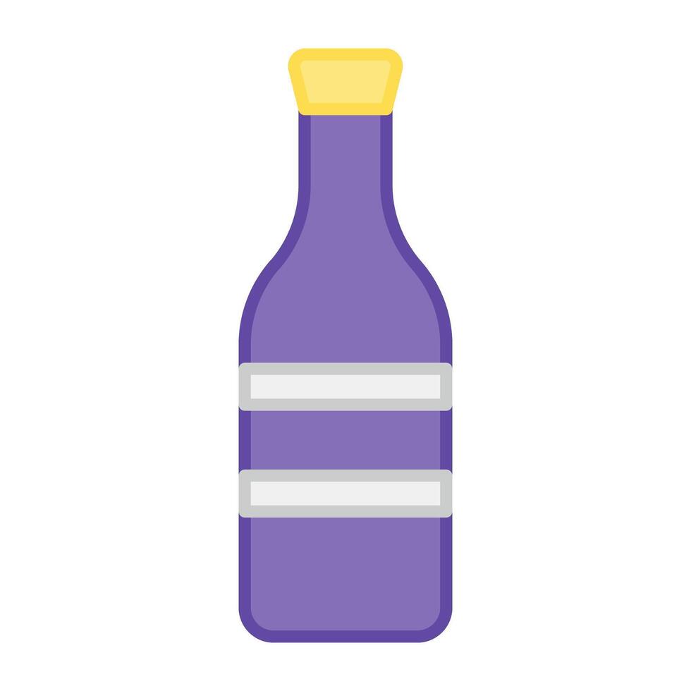 Wein Flasche Symbol, editierbar Vektor