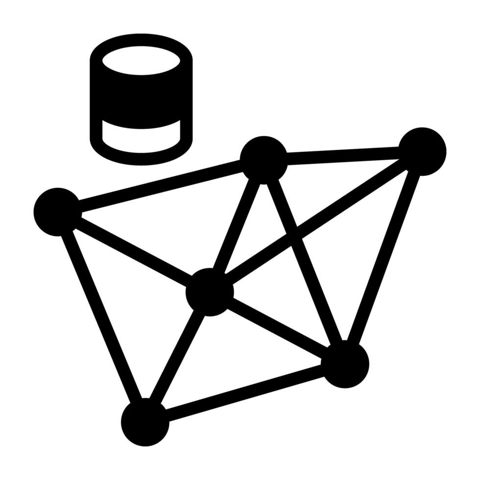 en glyf design, ikon av maska nätverk vektor