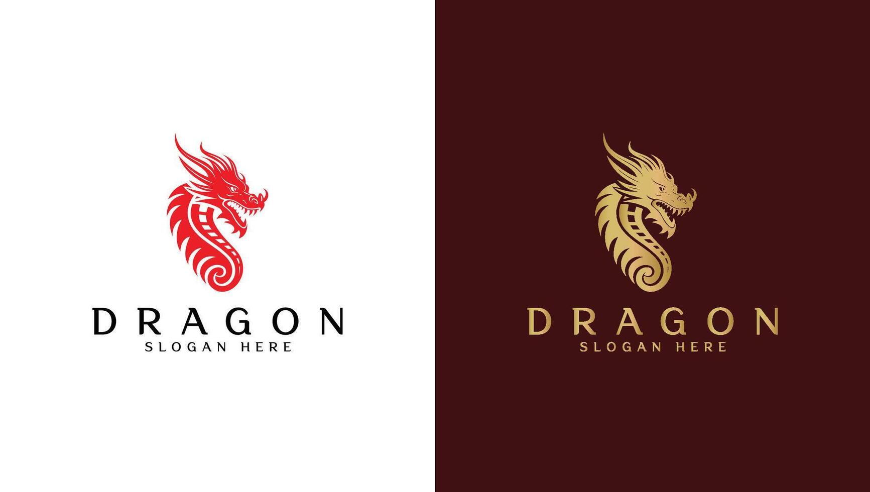 Drachen Logo im rot Farbe vektor