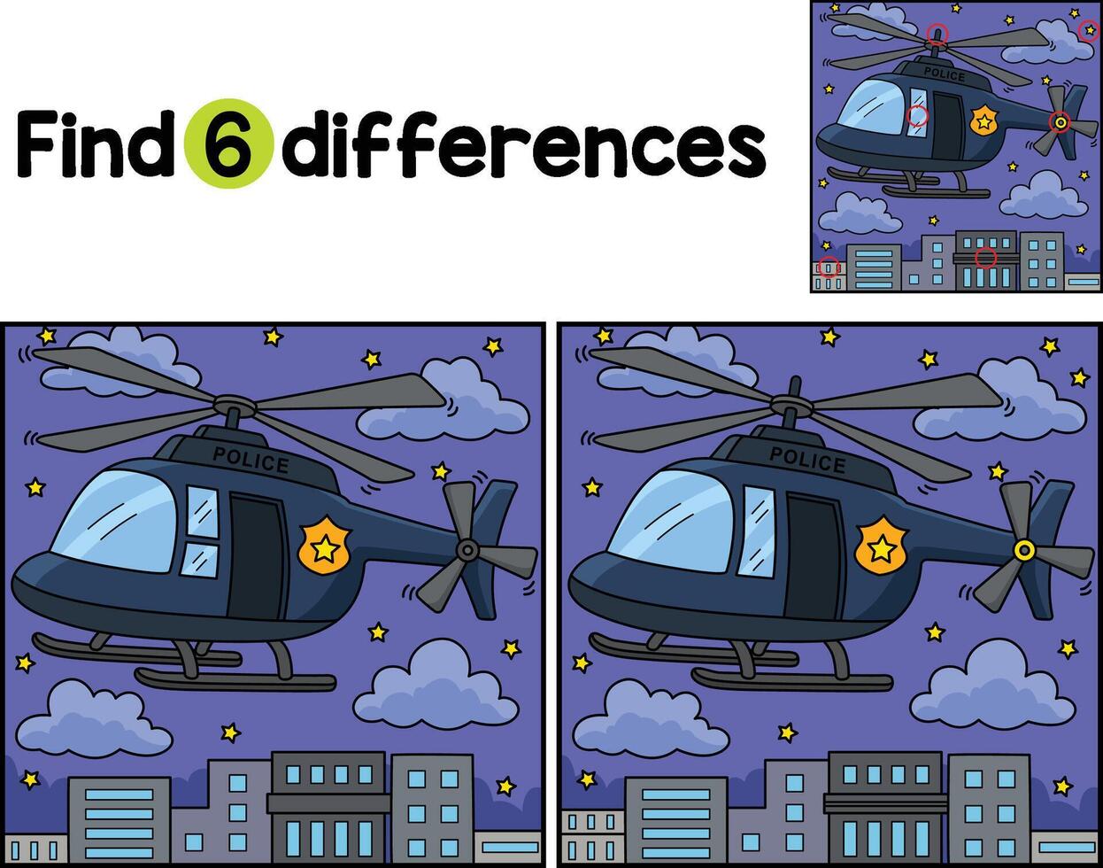 Polizei Hubschrauber finden das Unterschiede vektor