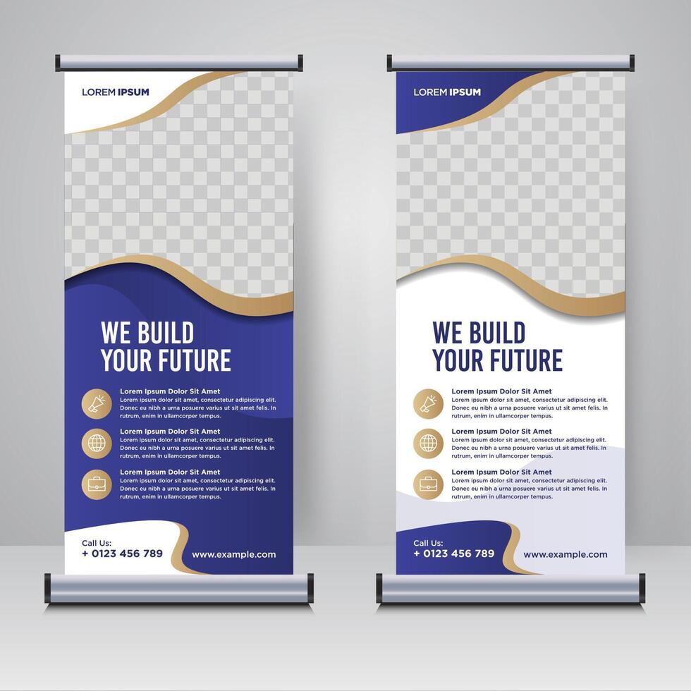 Corporate Rollup- oder X-Banner-Designvorlage vektor