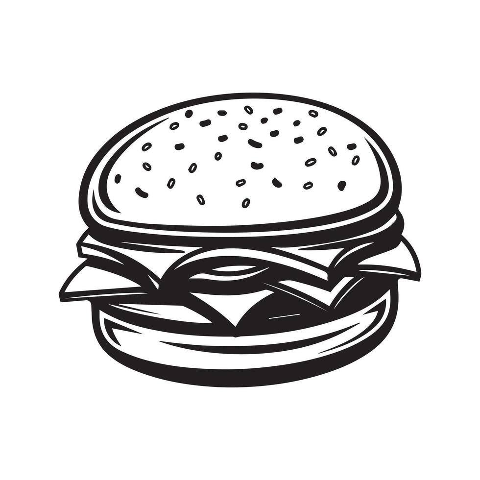 Burger Essen Symbol Weiß Hintergrund Vektor Design.