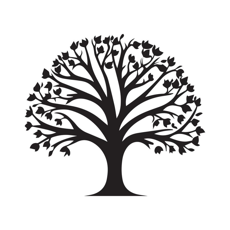 träd ikon isolerat svart på vit bakgrund. vektor illustration.