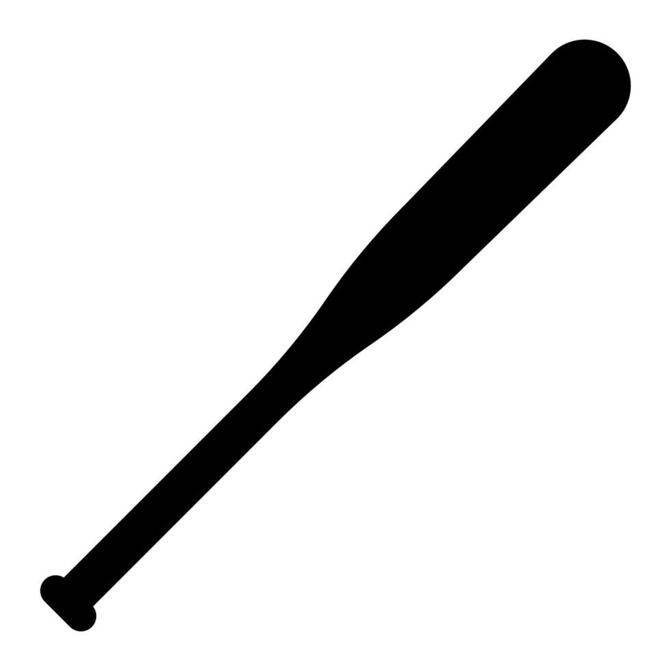 ikon silhuett baseboll fladdermus, baseboll fladdermus för spelar med boll vektor