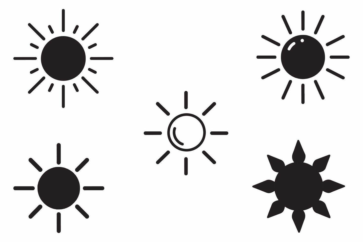 Sol översikt vektor illustration på vit bakgrund