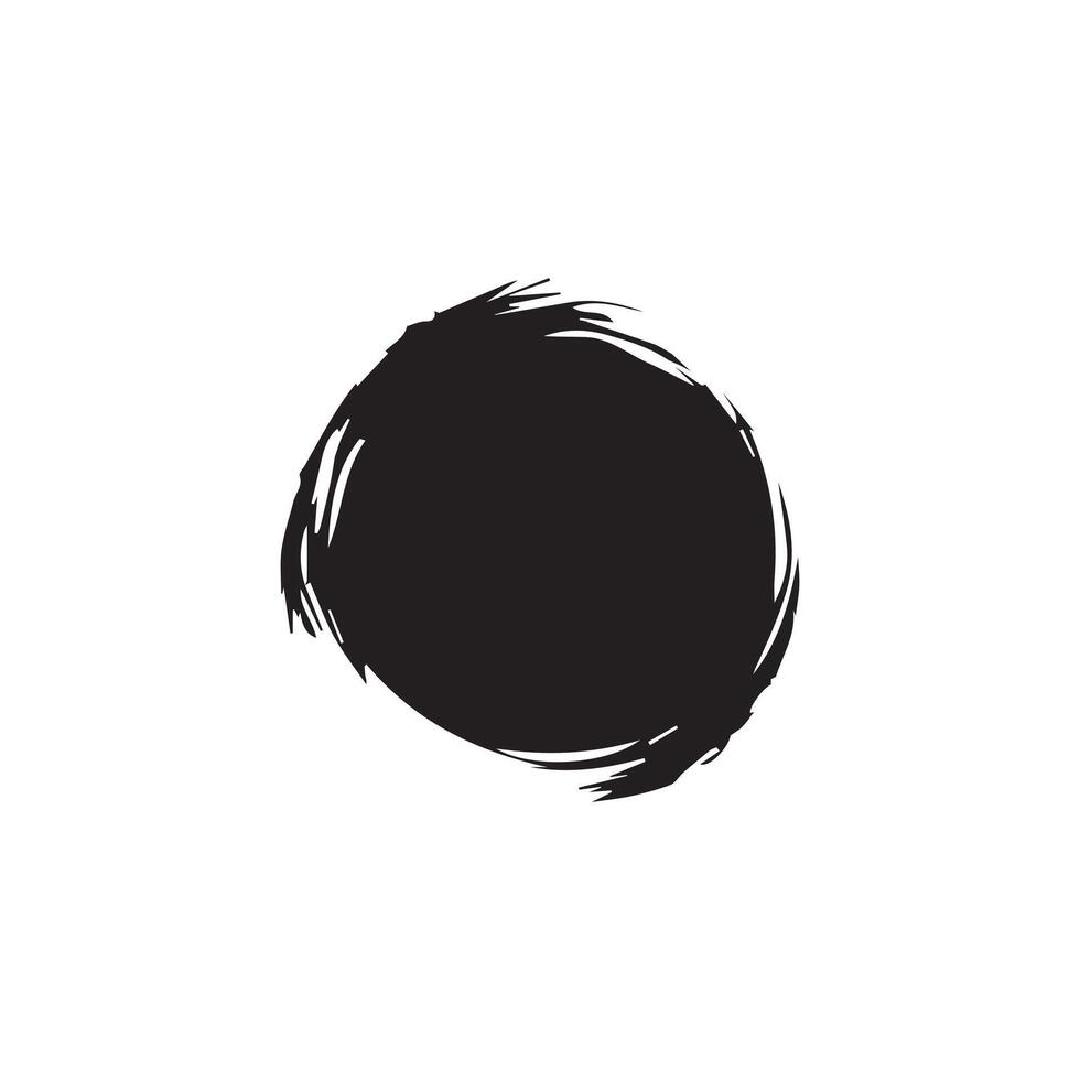 Bürste Kreise runden gestalten Lager schwarz Farbe Design. vektor