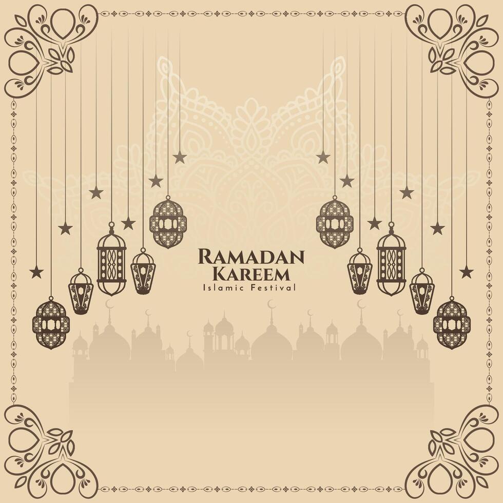 religiös Ramadan kareem islamisch Festival Feier Karte Design vektor