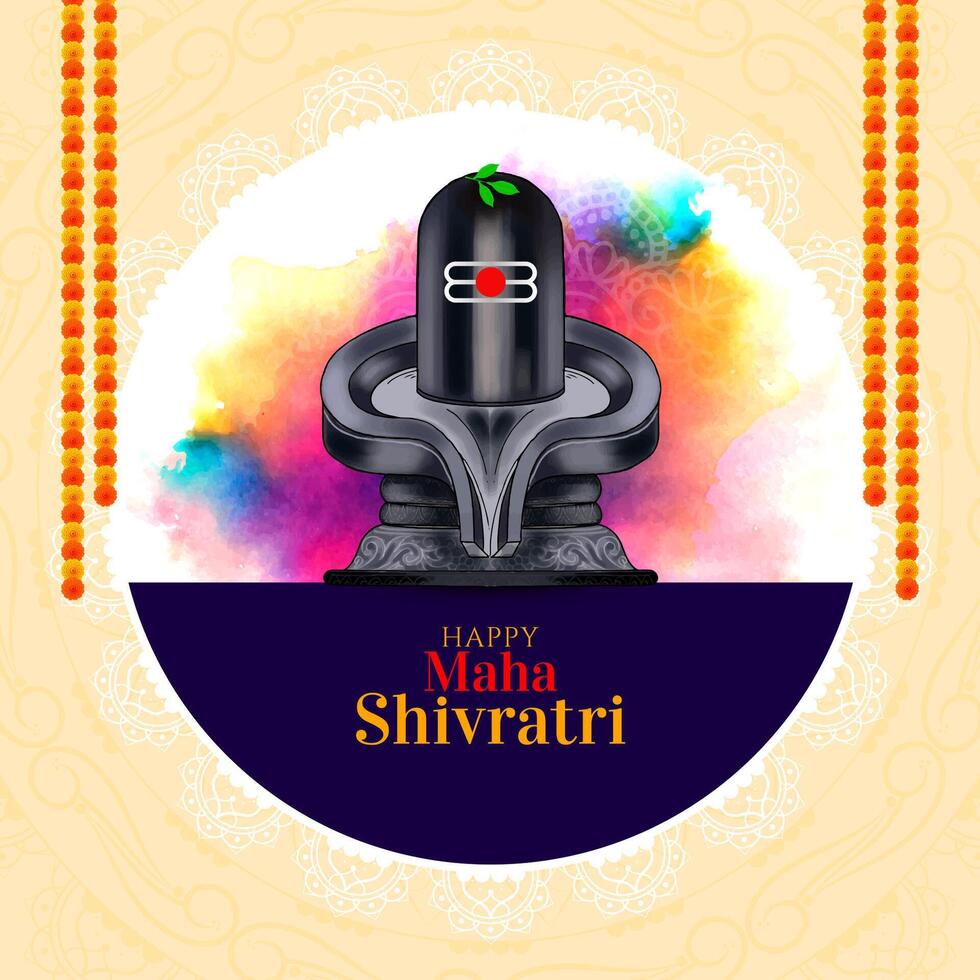 glücklich maha Shivratri traditionell indisch Festival Feier Karte vektor