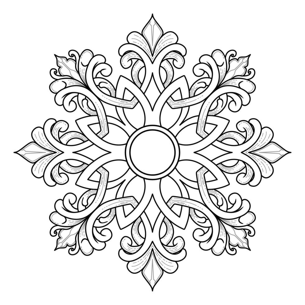 cirkulär mönster i mandala form för henna, mehndi, tatuering, dekoration. dekorativ prydnad i etnisk orientalisk stil. färg bok sida vektor