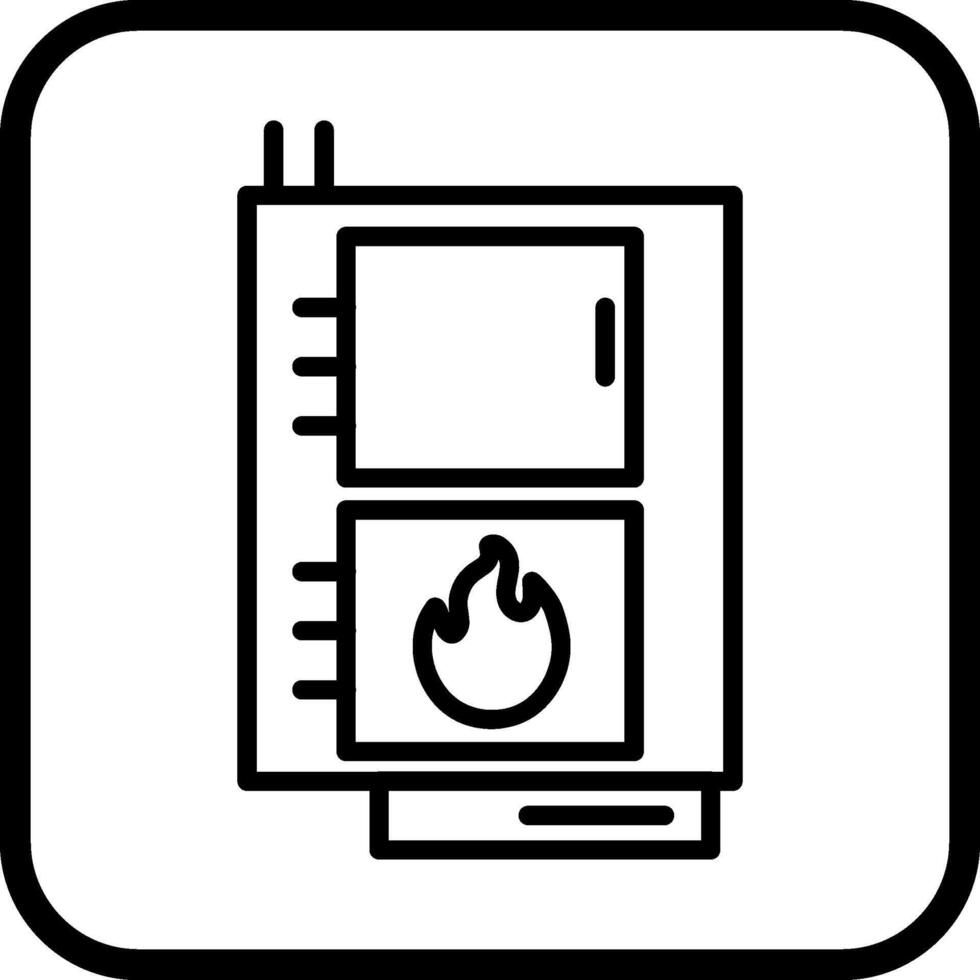 Vektorsymbol für Festbrennstoffkessel vektor