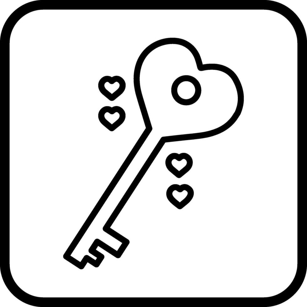 kärlek nyckel vektor ikon