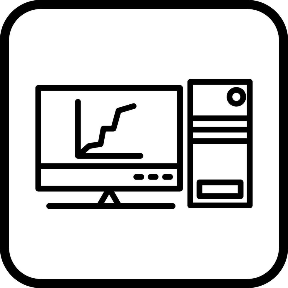 Bildschirmvektorsymbol für Diagrammlinie vektor