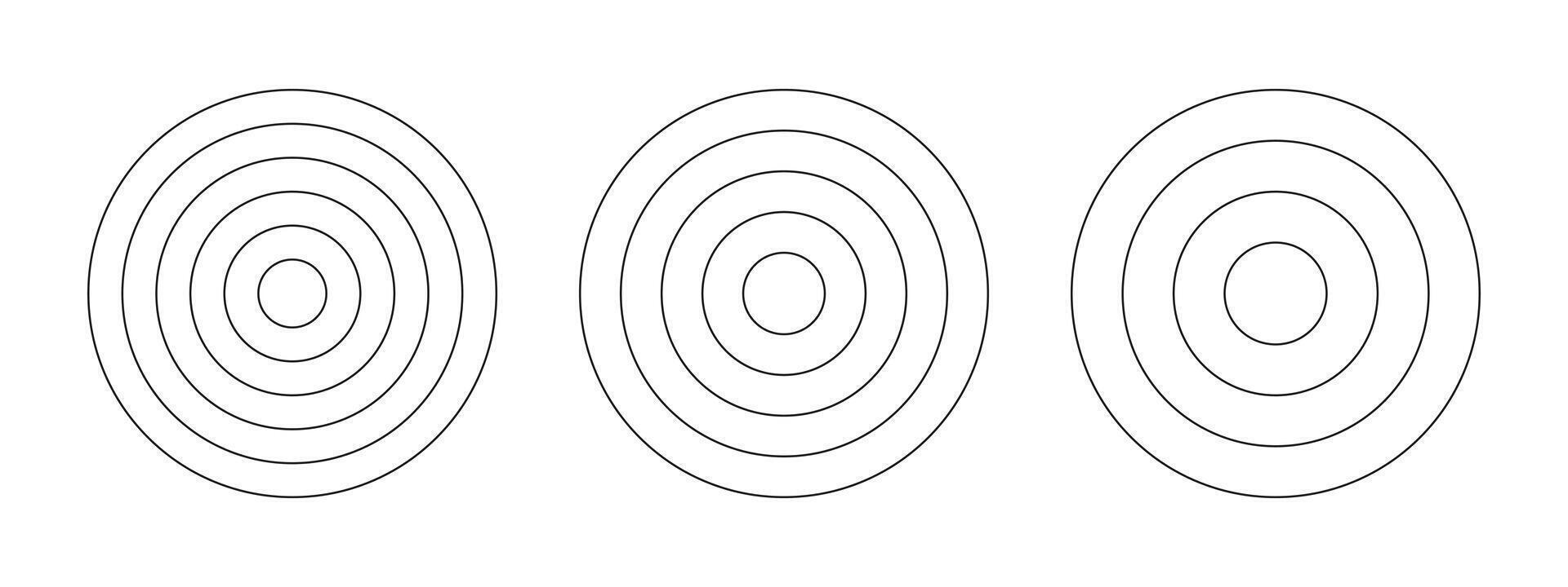 einstellen von Polar- Gitter konzentrisch Kreise. Rad von Leben oder Gewohnheiten Tracker. Sammlung von Kreis Diagramme geteilt auf Segmente. leer Polar- Graph Papier. Kreis Aufteilung auf gleich Teile. Vektor Vorlage. eps