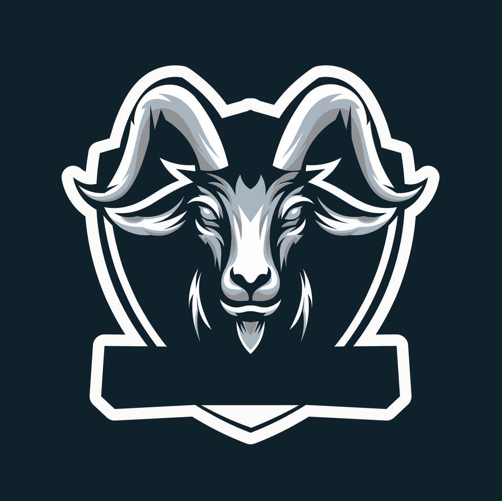 Ziege Maskottchen Spielen Esport Logo Design, Vektor Illustration geeignet zum ein Spielen Kader Logo