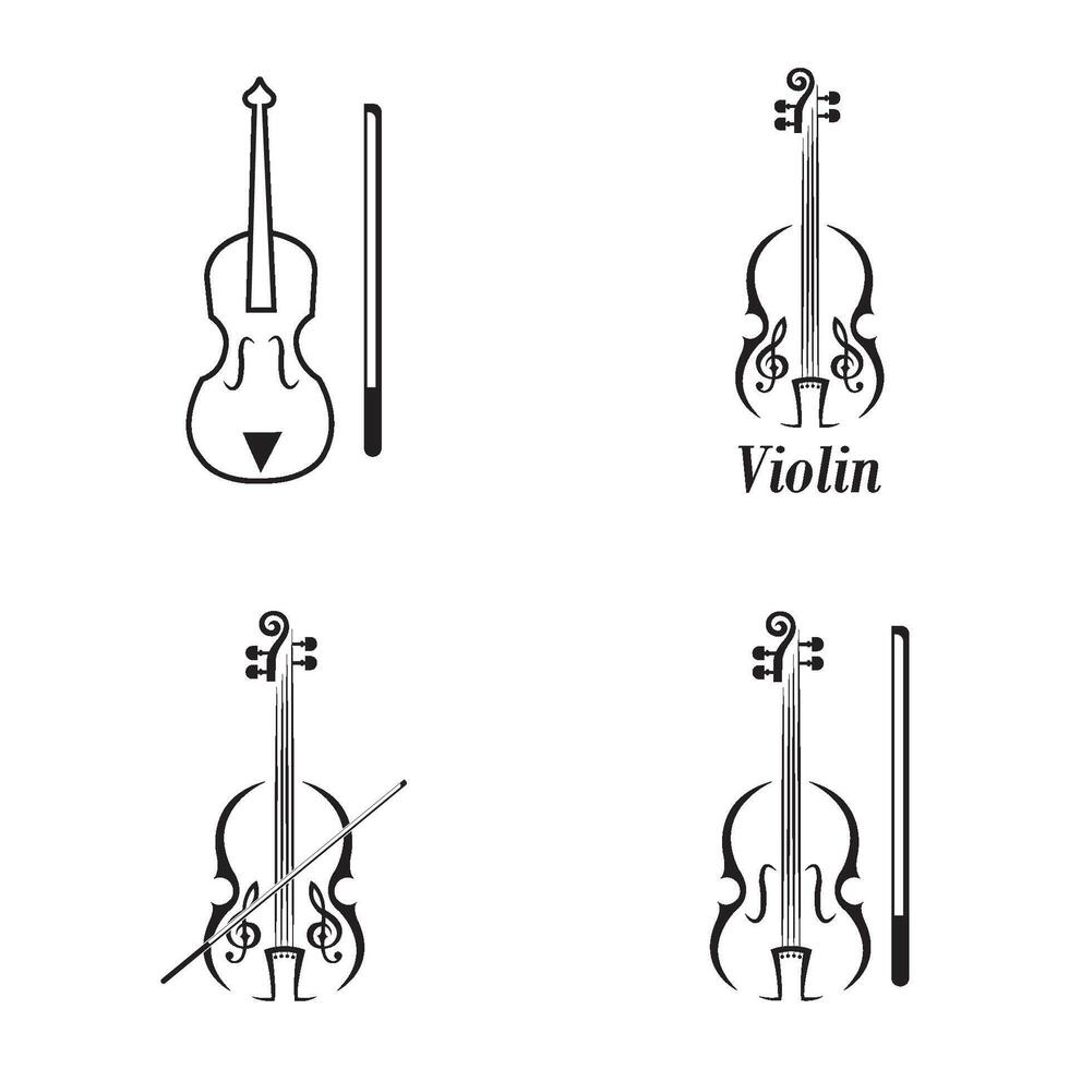 Violine-Symbol-Logo-Vektor-Design-Vorlage vektor