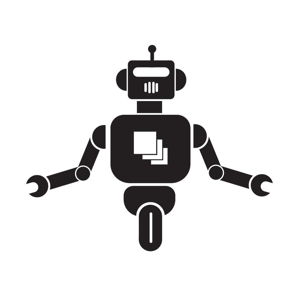 robot ikon logotyp vektor design mall