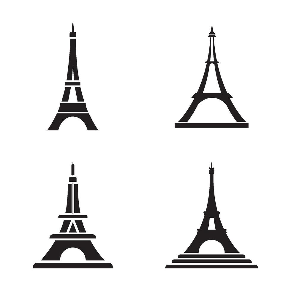 eiffel torn ikon logotyp vektor design mall