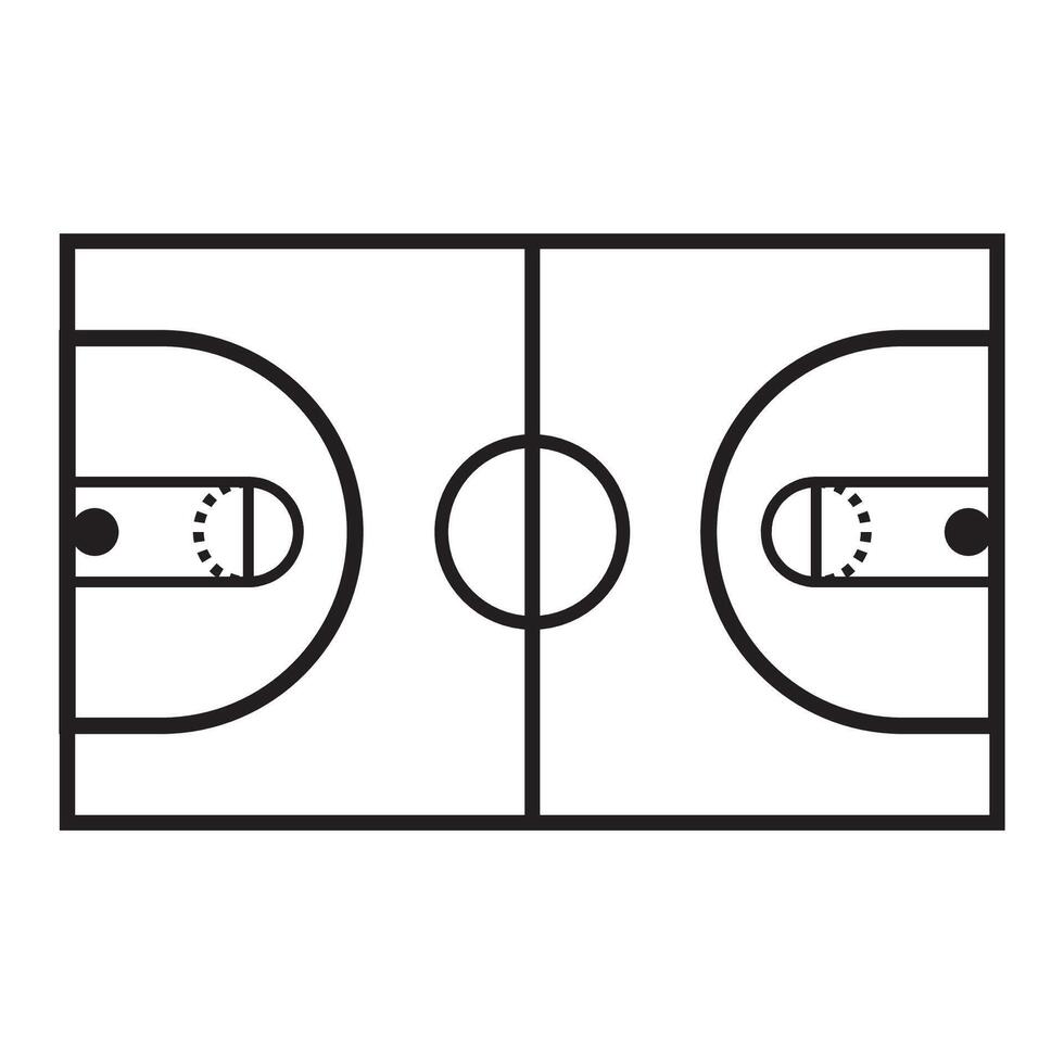 Basketball Gericht Symbol Logo Vektor Design Vorlage