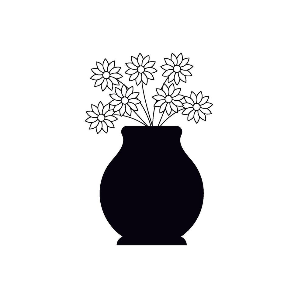 Blume Vase Symbol Vektor Design Vorlagen