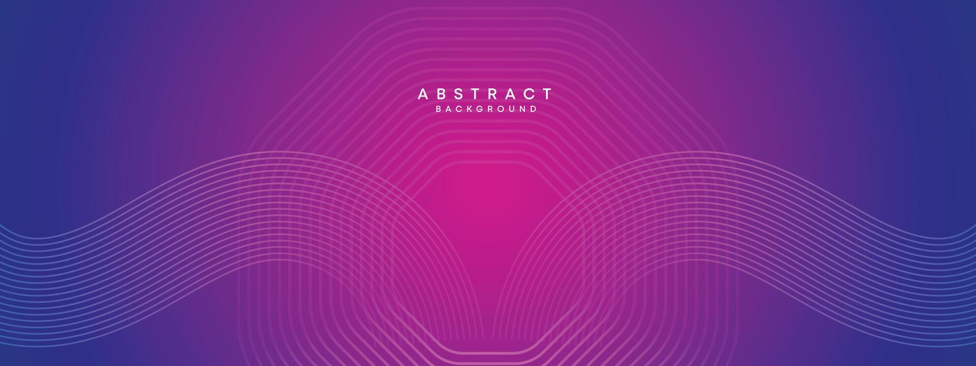 Blau, lila Gradient abstrakt winken Kreise Linien Technologie Netz Banner Hintergrund. modern Magenta, Rosa Gradient mit glühend Linien und glänzend geometrisch diagonal gestalten zum Broschüre, Abdeckung, Header vektor