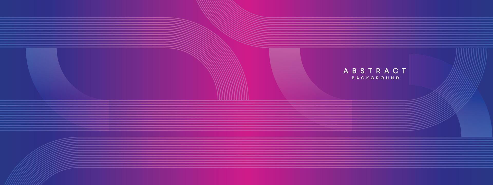 Blau, lila Gradient abstrakt winken Kreise Linien Technologie Netz Banner Hintergrund. modern Magenta, Rosa Gradient mit glühend Linien und glänzend geometrisch diagonal gestalten zum Broschüre, Abdeckung, Header vektor