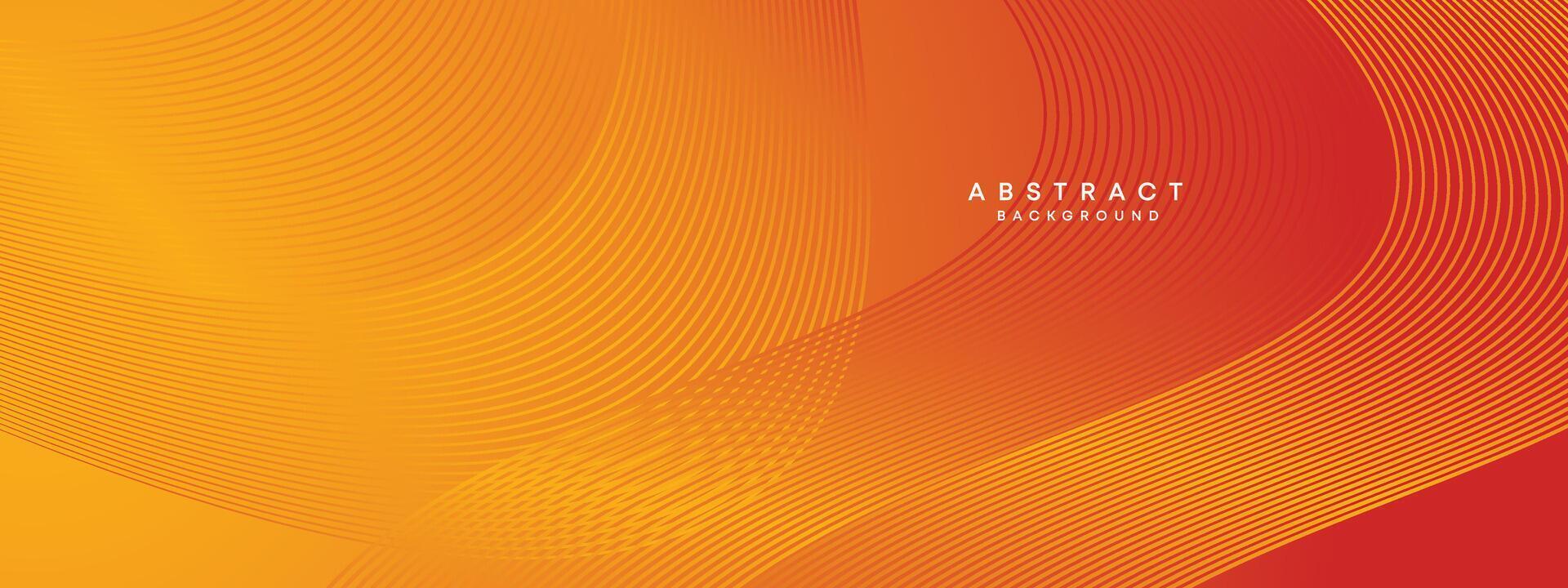 abstrakt Rot, Orange winken Kreise Linien Technologie Hintergrund. modern Orange Gradient mit glühend Linien, glänzend geometrisch gestalten Diagonale. zum Broschüre, Abdeckung, Poster, Banner, Webseite, Header, Flyer vektor