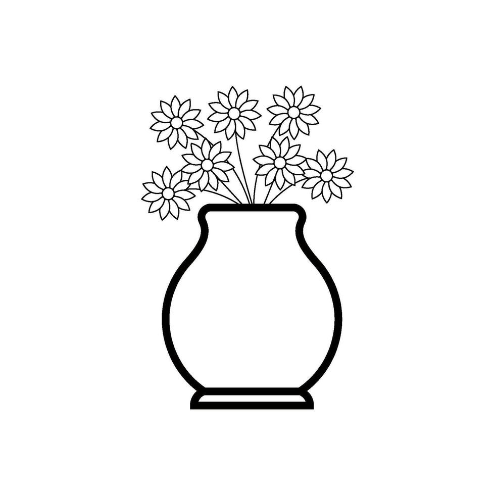 Blume Vase Symbol Vektor Design Vorlagen